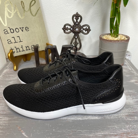 Cole Haan Ella 2 black and white grand knit lace up sneakers size 8.5B - Picture 2 of 11